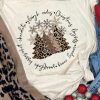 Khaki Christmas Tree And Letters Graphic Tee