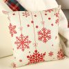 White Christmas Snowflake Print Pillow Cover 40*40cm