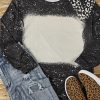 Black Retro Bleached Leopard Spot Pullover