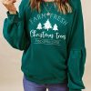 Green Christmas Tree Letter Graphic Print Pullover Sweatshirt