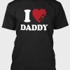 Black I LOVE MY DADDY Heart Print Men's Graphic T Shirt