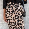 Leopard High Waist Leopard Skirt With Tie