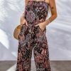 Black Mixed Paisley Print Cropped Jumpsuit