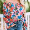 Floral Print Ruffled Off Shoulder Blouse