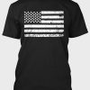 Black American Flag Pattern Print Crew Neck Men's T Shirt