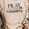 Khaki Play Something Country Graphic Print Short Sleeve T Shirt