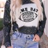 Black Bleached Leopard GAME DAY Graphic Long Sleeve Top