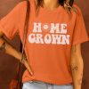 Orange HOME GROWN Floral Print Short Sleeve Graphic Tee