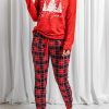 Red Let It Snow Christmas Plaid 2pcs Loungewear