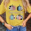 Yellow Wild About Fall Pumpkin Print Crewneck Graphic Tee