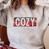 Gray COZY Plaid Print Long Sleeve Pullover Sweatshirt