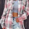 Pink Plaid Button Up Patch Pocket Shirt