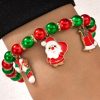 Multicolor Christmas Jinglebell Santa Claus Beaded Bracelet