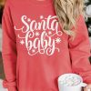 Red Santa Baby Graphic Print Pullover Sweatshirt