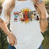 White Multi Fashion Element Faith Digital Graphic T Shirt