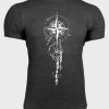 Gray Sea Compass Wayfinder Mens Graphic Tee