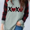 XOXO Plaid Sleeve Colorblock Sweatshirt