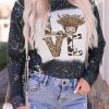 Black LOVE Leopard Heifer Graphic Print Long Sleeve Top