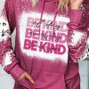 Rose Leopard Bleached Print BE KIND Graphic Hoodie