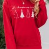 Red Christmas Tree Letter Graphic Print Long Sleeve Sweatshirt