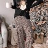 Christmas Santa Claus Leopard Print Two Piece Lounge Set