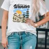 White Born To Wander Graphic Printed Short Sleeve T Shirt