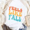 White FEELS LIKE FALL Short Sleeve Graphic Tee