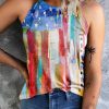 Vintage American Flag Graphic Print Crewneck Tank Top