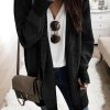 Black Plaid Knitted Long Open Front Cardigan