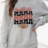 Gray Football Mama Letter Graphic Print Pullover Sweatshirt