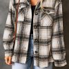 Black Vintage Plaid Fleece Lining Jacket