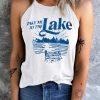 White Take Me To The Lake Print Graphic Tank Top