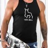 Black 100% BULL Graphic Print Racerback Men's Tank Top