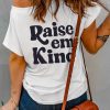 White Raise Them Kind Both Side Print Pocket Tee