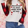 Valentine Letter Print Plaid Long Sleeve Sweatshirt