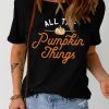 Black Pumpkin Things Graphic Short Sleeve Tee