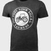 Gray Support Your Local Farmer Mens Graphic Tee