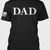 Black American Flag DAD Letter Print Men's Graphic Tee