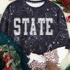 Black STATE Leopard Bleached Sweatshirt