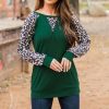 Green Leopard Long Sleeve Top