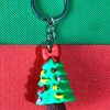 Green Christmas Tree Charm Keychain