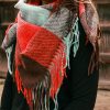 Multicolor Bristle Long Fringed Plaid Square Towel Scarf