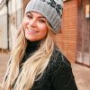 Gray Big Snowflake Wool Hat Winter