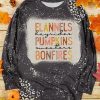 Black Letter Bleached Tie Dye Graphic Print Long Sleeve Top