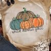 Khaki Wild About Fall Leopard Pumpkin Print Short Sleeve T Shirt