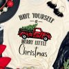 Khaki Christmas Tree Leopard Truck Print Graphic T Shirt