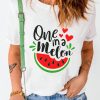 White One In A Melon Graphic Print Short Sleeve T Shirt