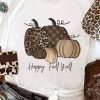 White Happy Fall Y'all Pumpkin Print Graphic T Shirt