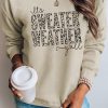 Khaki SWEATER WEATHER Leopard Print Pullover Sweatshirt