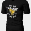 Black TWO BEER Skeleton Graphic Print V Neck Men's T Shirt